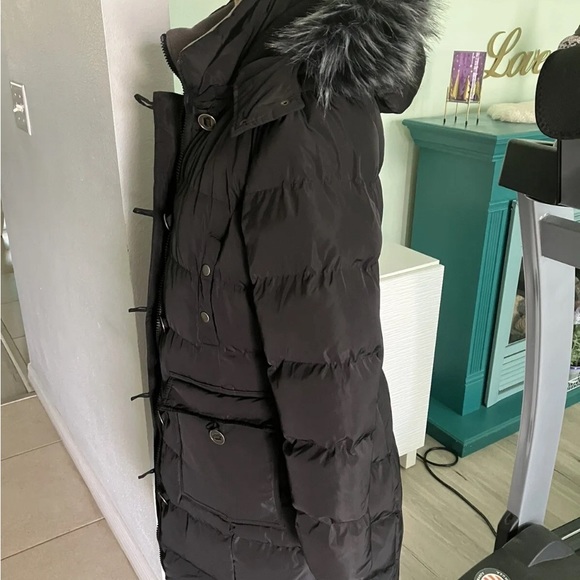 Excellent woman’s Elora long black fur, hooded jacket. Size L - Picture 3 of 8